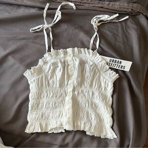 Urban Outfitters White Ruffle Top